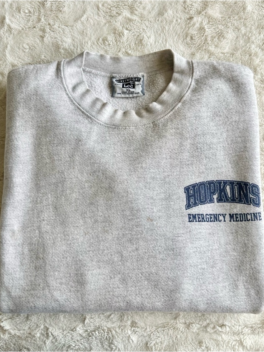 Vintage Johns Hopkins Crewneck Sweatshirt Mens XL Emergency Medicine Lee READ